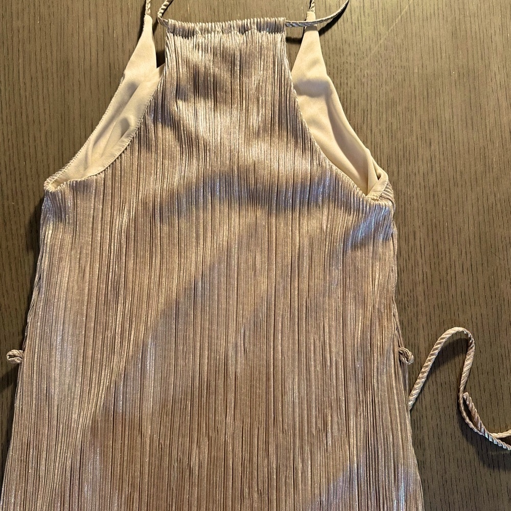 Elegant Silver Sleeveless Dress - Picture 2 of 2